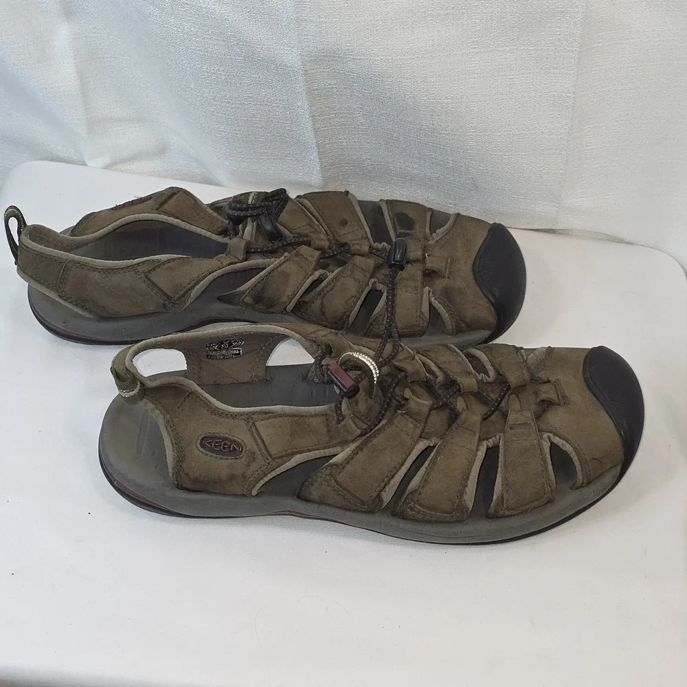 KEEN Men's Hiking Sandal US‎ 9.5 EU 42.5 Brown Leather Waterproof Cap Toe Trail